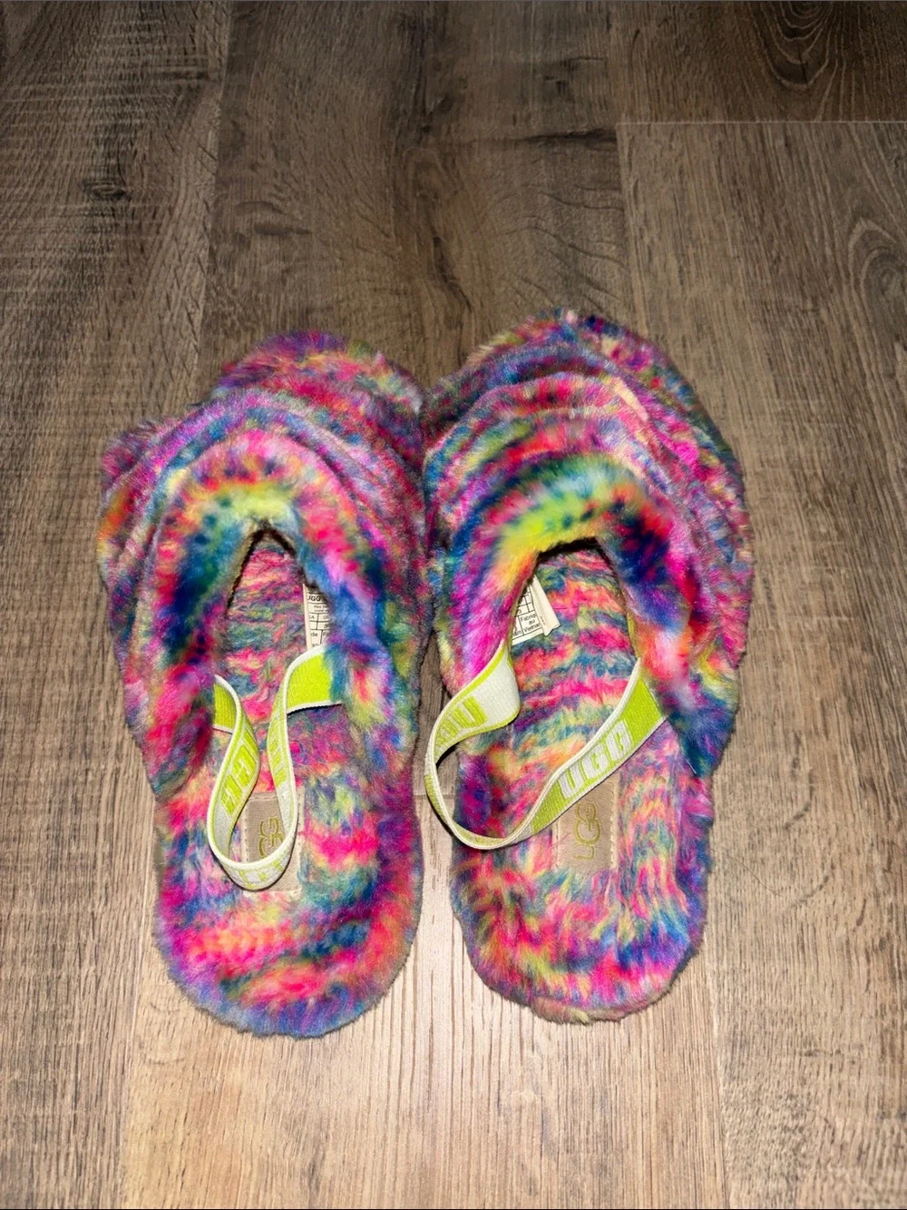 UGG Women's Multicolor Faux Fur Slide Slippers